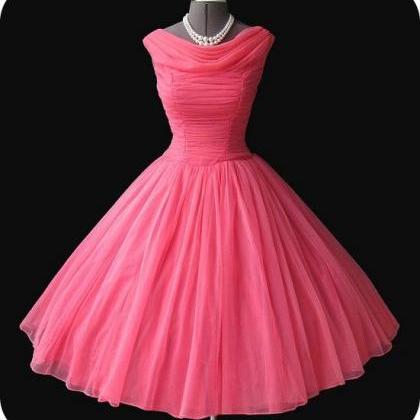 A-line Princess Scoop Pleats Homecoming Dresses,..