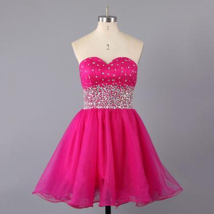 Pink Sweetheart Homecoming Dresses, Begonia A-line..