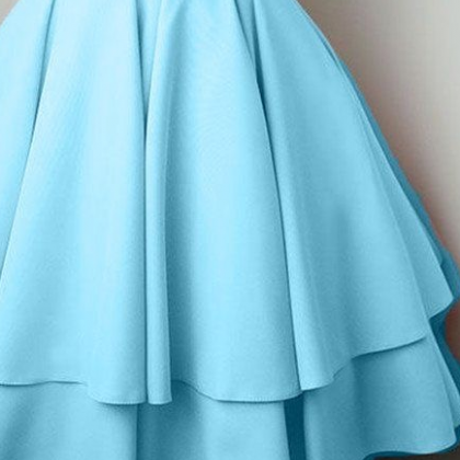 Two Layers Lovely Homecoming Dresses,blue..
