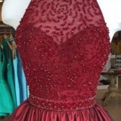 Gorgeous Low Back Halter Neck Beaded Homecoming..