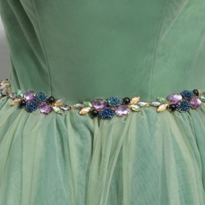 Cute Green Sweetheart Neck Short Prom Dress,..