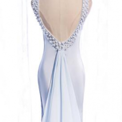 Long Mermaid Backless Elegant Prom Dress, Evening..
