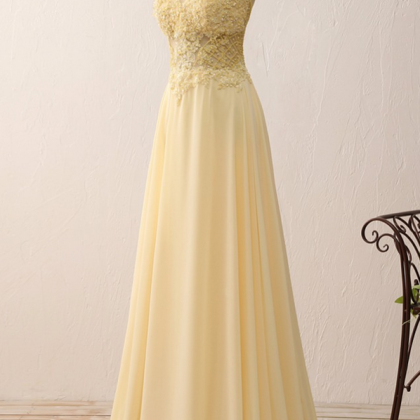 Chiffon Lace Elegant A-line Formal Prom Dress,..