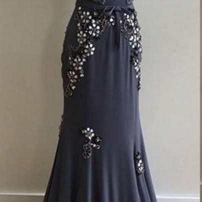 Elegant A-line Formal Prom Dress, Chiffon..