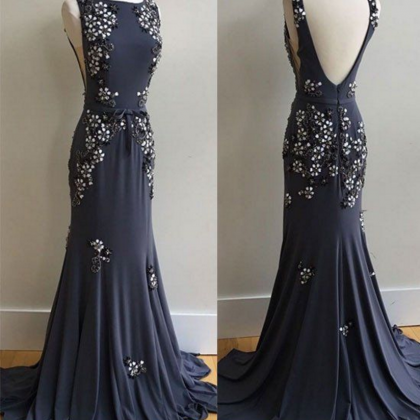 Elegant A-line Formal Prom Dress, Chiffon..