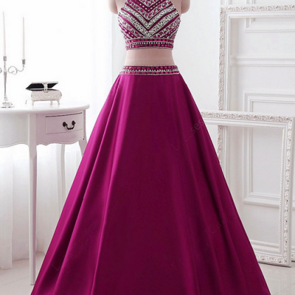 Two Piece Formal Prom Dress, Beautiful Long Prom..