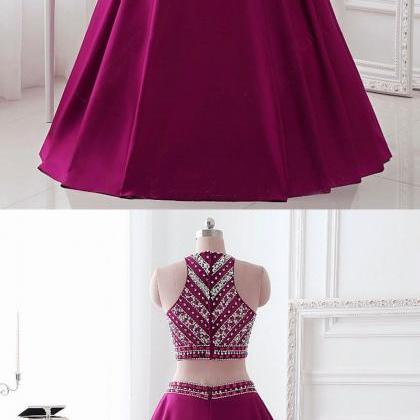 Two Piece Formal Prom Dress, Beautiful Long Prom..