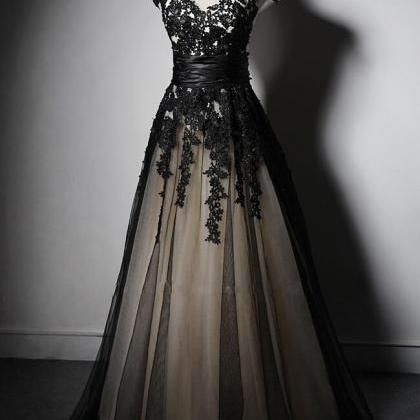 Applique Cap Sleeve Formal Prom Dress, Beautiful..
