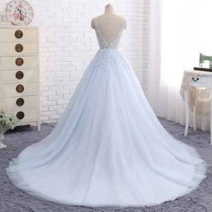 A-line Lace Tulle Formal Prom Dress, Sweet..