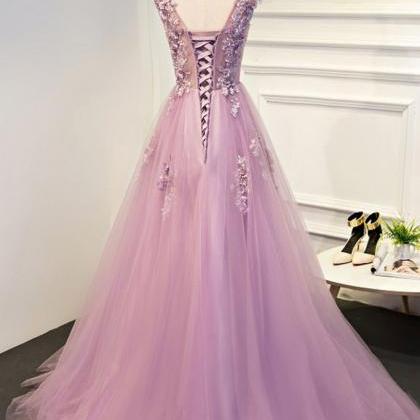 Appliques A-line Formal Prom Dress, Beautiful Long..