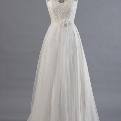 Elegant Backless Sheer A Line Formal Prom Dress,..