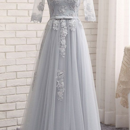 Elegant Lace Tulle Formal Prom Dress, Beautiful..