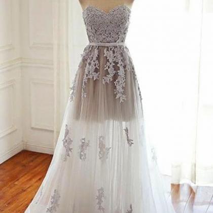 Elegant Sleeveless Appliques Tulle A Line Formal..