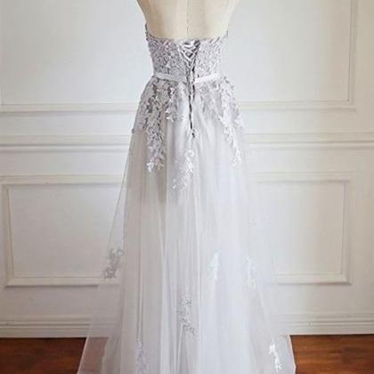 Elegant Sleeveless Appliques Tulle A Line Formal..