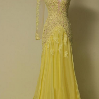 Elegant One Shoulder Chiffon Formal Prom Dress,..