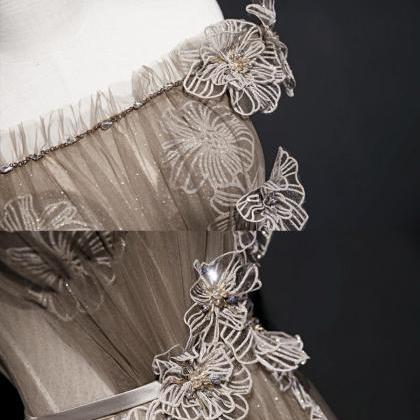 Elegant A Line Cute Tulle Formal Prom Dress,..