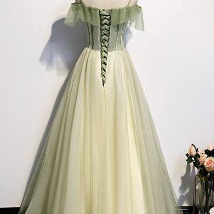 Elegant A Line Cute Tulle Lace Formal Prom Dress,..