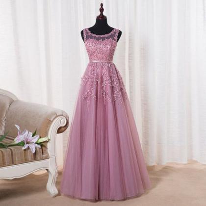 Elegant Lovely A-line Tulle Lace Formal Prom..