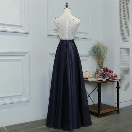 Elegant A-line Satin Formal Prom Dress, Beautiful..