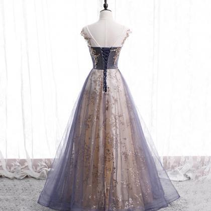Elegant A-line Tulle with Lace Appl..