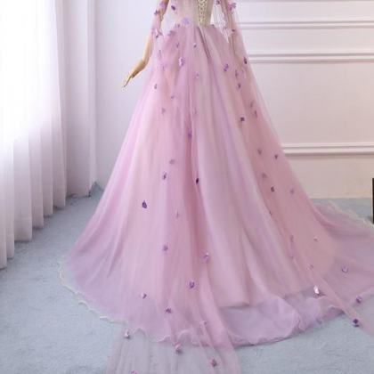 Elegant Sweet A-line Tulle Formal Prom Dress,..
