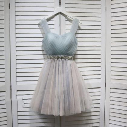 Party Dress Pleat Strapless Sleeveless Tulle..