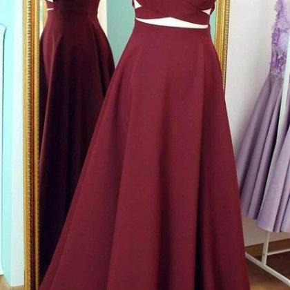 Gorgeous Red 2 Pieces Prom Dresses Long Sexy..