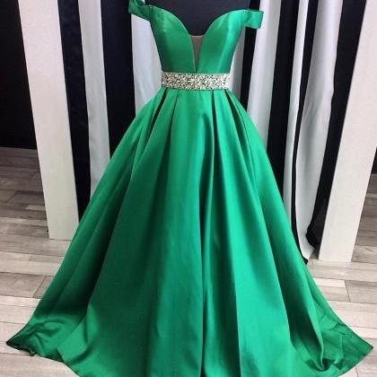 Sexy Off The Shoulder Satin Ball Gowns Prom..