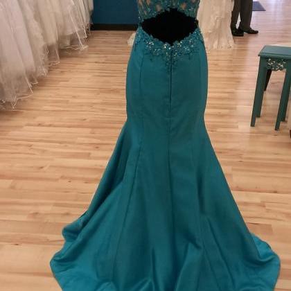 Prom Gowns,charming Evening Dress, Deep Turquoise..