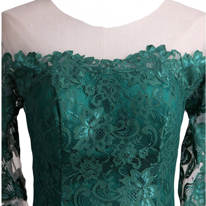 Prom Dresses Long Sleeves Lace Sweep Train Evening..
