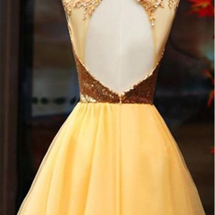 Open Back Quinceanera Homecoming Dress,sequined..