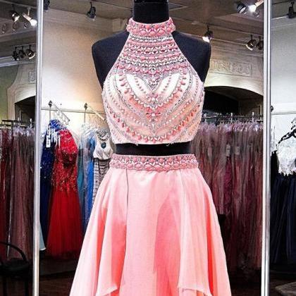 Charming Lace Prom Dress,short Prom..