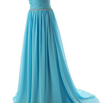 Beaded Straps Bridesmaid Prom Dresses With..