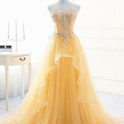 Elegant Lovely Off The Shoulder Tulle Formal Prom Dress, Beautiful Long Prom Dress, Banquet Party Dress