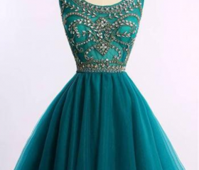 Emerald Green Prom Dress With Open V Back on Luulla
