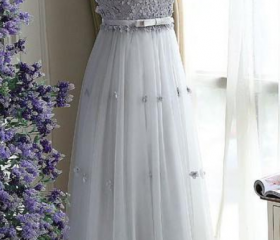 Charming A-line Tulle Evening Dress,Formal Dress Y6292