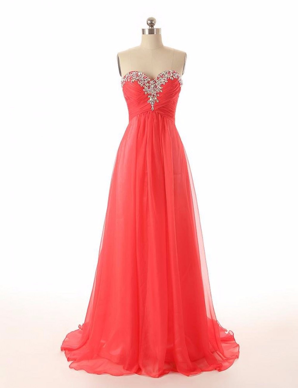 Sexy Custom Made Prom Dresses Sweetheart Chiffon Party Gowns Beading Crystal Pleat Vintage Evening Dress