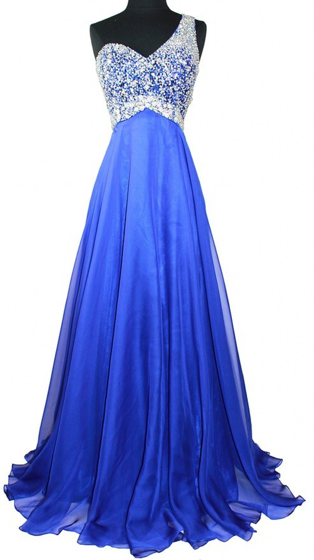 Elegant Custom Made Women Formal Dress One Shoulder Long Prom Dresses Crystal Beading Party Dresses
