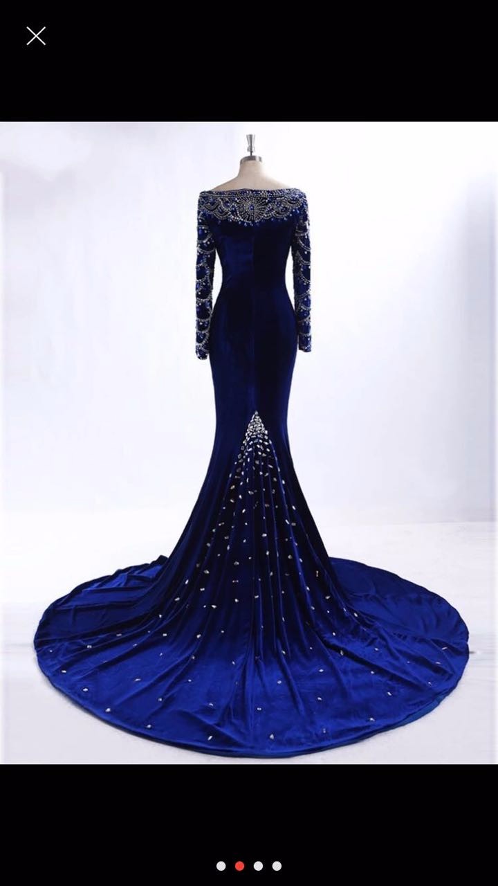 Charming Long Satin V-neck Mermaid Prom Dress With Beading main image 1