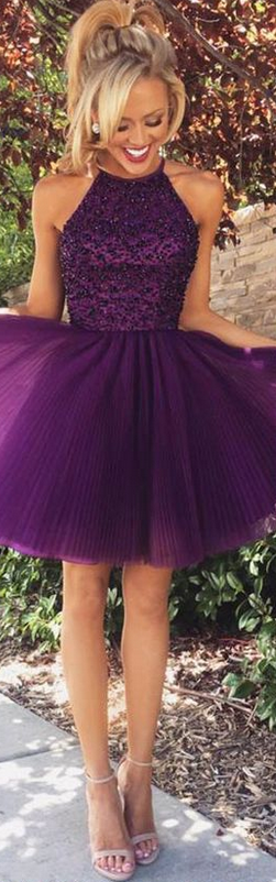 Short Purple Homecoming Dress, Short Homecoming Dress, Dancing Dress Party Dress
