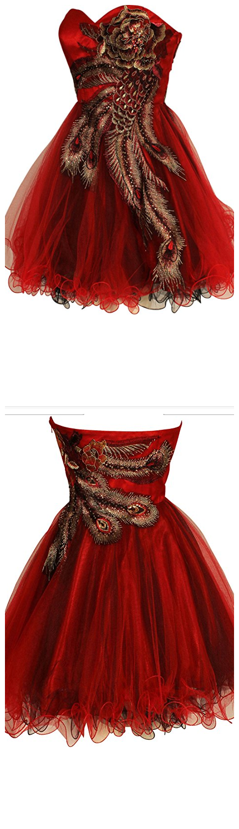 Homecoming Dresses,peacock Embroidered Homecoming Dresses,short Homecoming  Dresses,sweetheart Homeco on Luulla