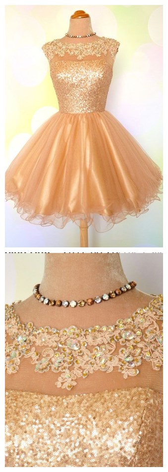 gold puffy dress short Puffy Sleeves Short Yellow Dress