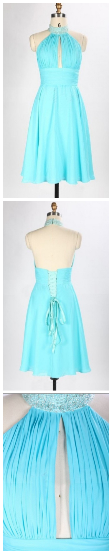 Short Sleeveless Backless Chiffon Short/mini Homecoming Dress Dresses