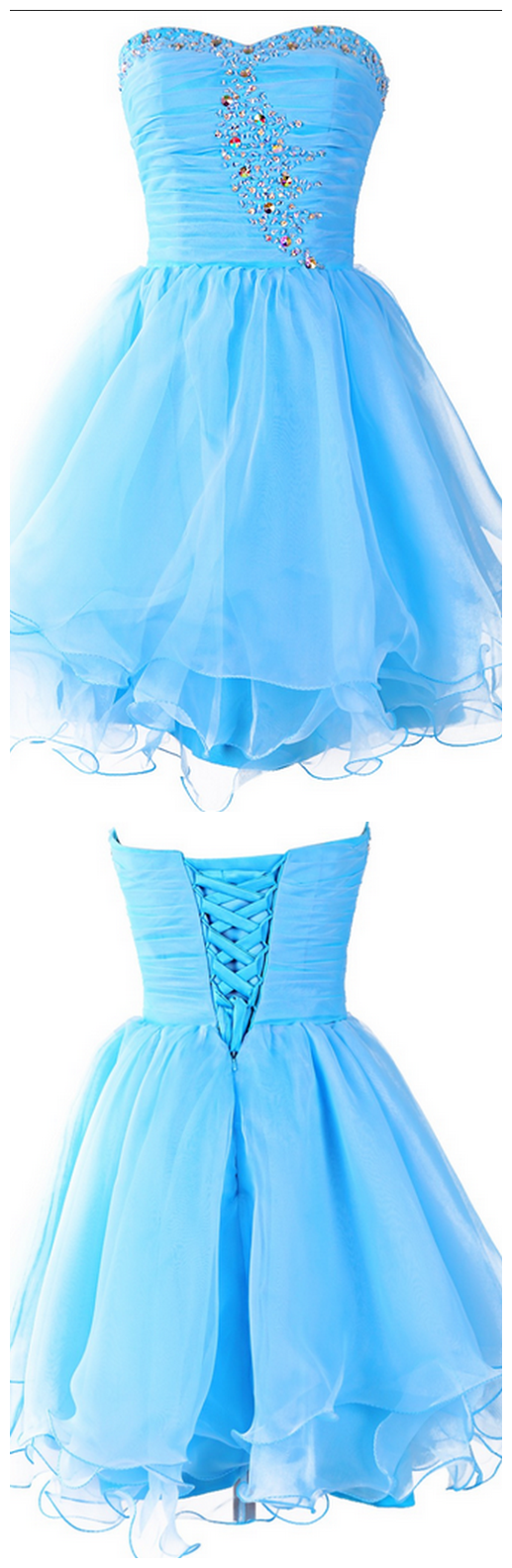 Modern Sweetheart Homecoming Dress,beading Blue Homecoming Dress,homecoming Dresses,prom Gown