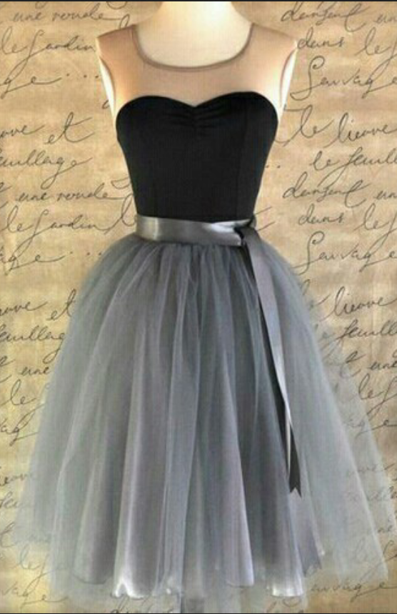 Sleeveless Homecoming Dress,grey Tulle Homecoming Dresses