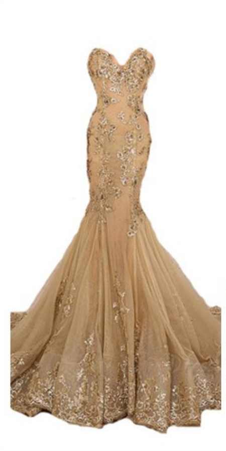 Gold Prom Dresses,charming Evening Dress,gold Prom Gowns,gold Mermaid Prom Dresses, Prom Gowns