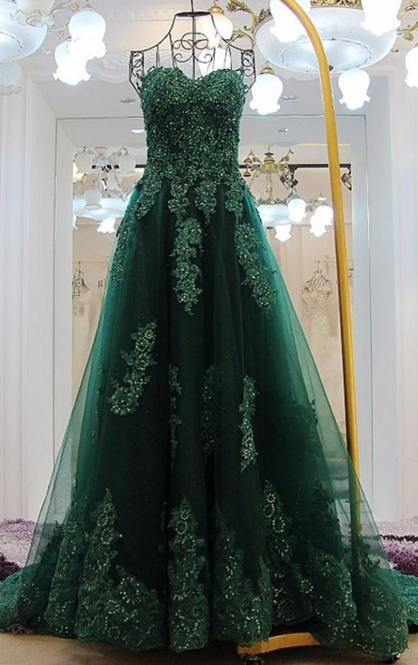 forest green lace dress