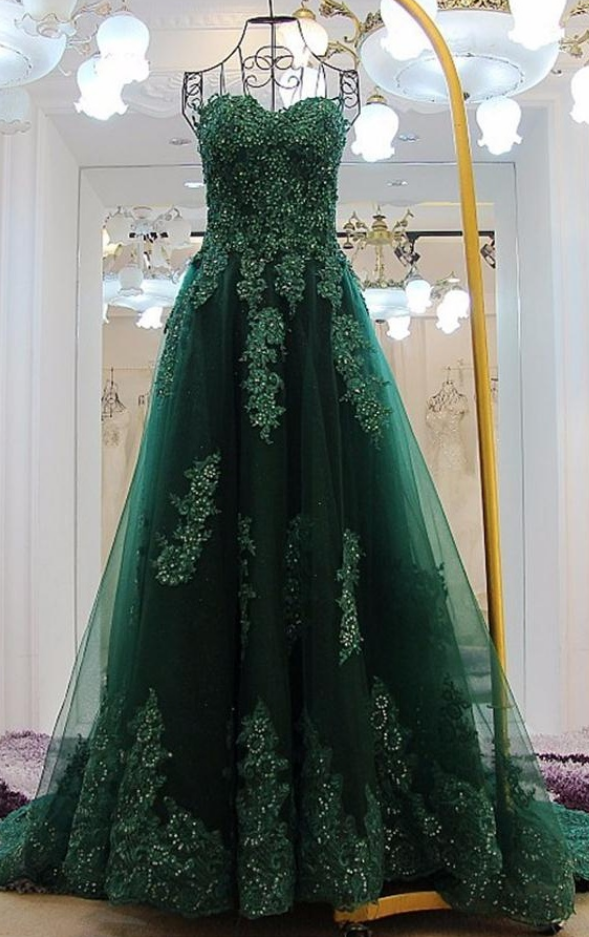 forest green wedding dress