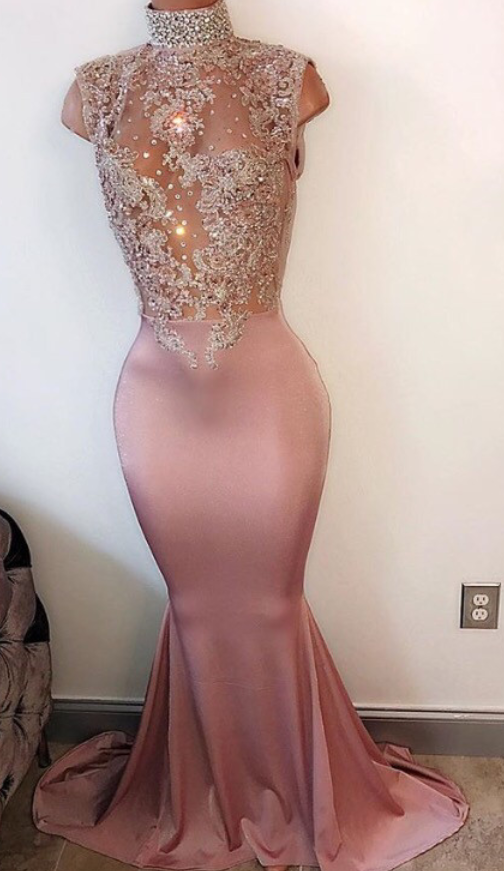 Gorgeous Mermaid Sleeveless Straps Front-split Crystals Long Prom Dress