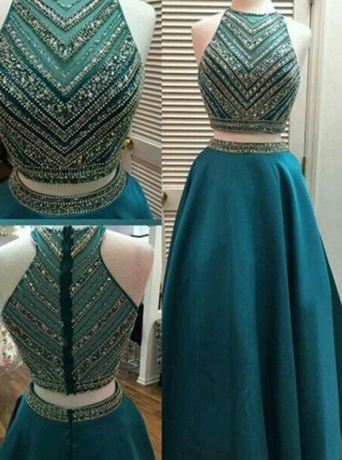 Prom Dresses,two Pieces Prom Dress,modest Prom Gown,ball Gown Prom Gown,princess Evening Dress,,two Piece Evening Gowns
